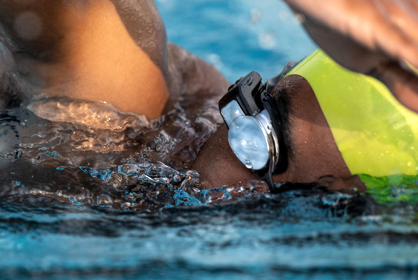 Swimmer with Form swimming goggles